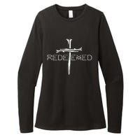 Redeemed Cross Nails Christian Apparel Christian Womens CVC Long Sleeve Shirt