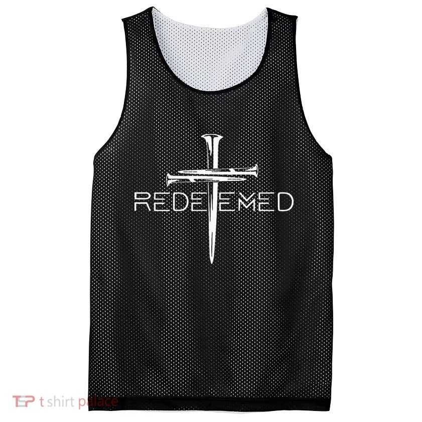 Redeemed Cross Nails Christian Apparel Christian Mesh Reversible Basketball Jersey Tank