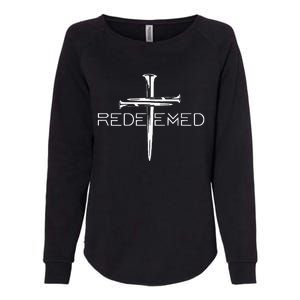 Redeemed Cross Nails Christian Apparel Christian Womens California Wash Sweatshirt