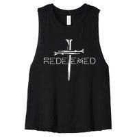 Redeemed Cross Nails Christian Apparel Christian Women's Racerback Cropped Tank