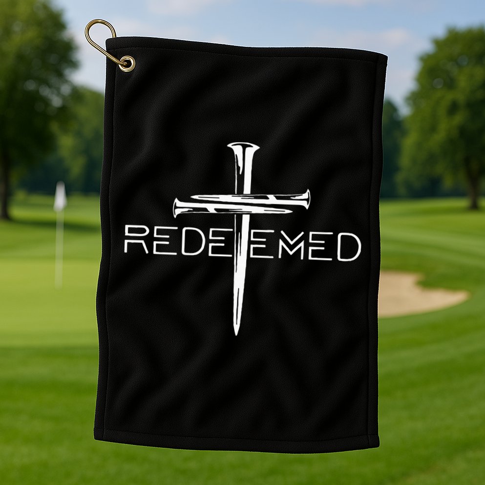 Redeemed Cross Nails Christian Apparel Christian Golf Towel