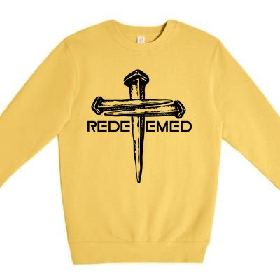 Redeemed Crucifixion Nails Premium Crewneck Sweatshirt