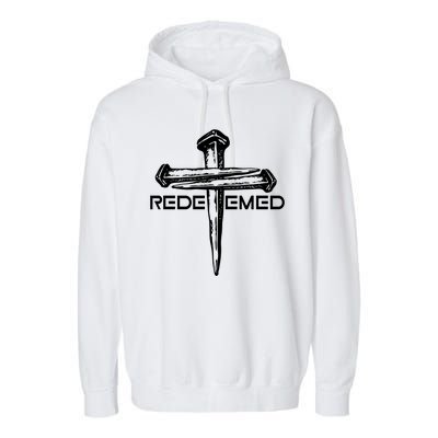 Redeemed Crucifixion Nails Garment-Dyed Fleece Hoodie