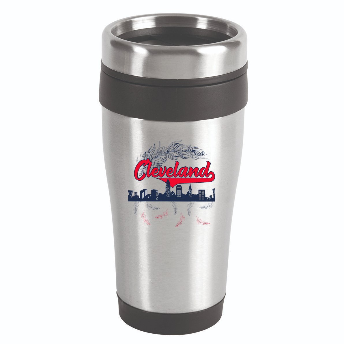 Retro Cleveland Native American Tribe Feathers Gift 16oz Travel Tumbler