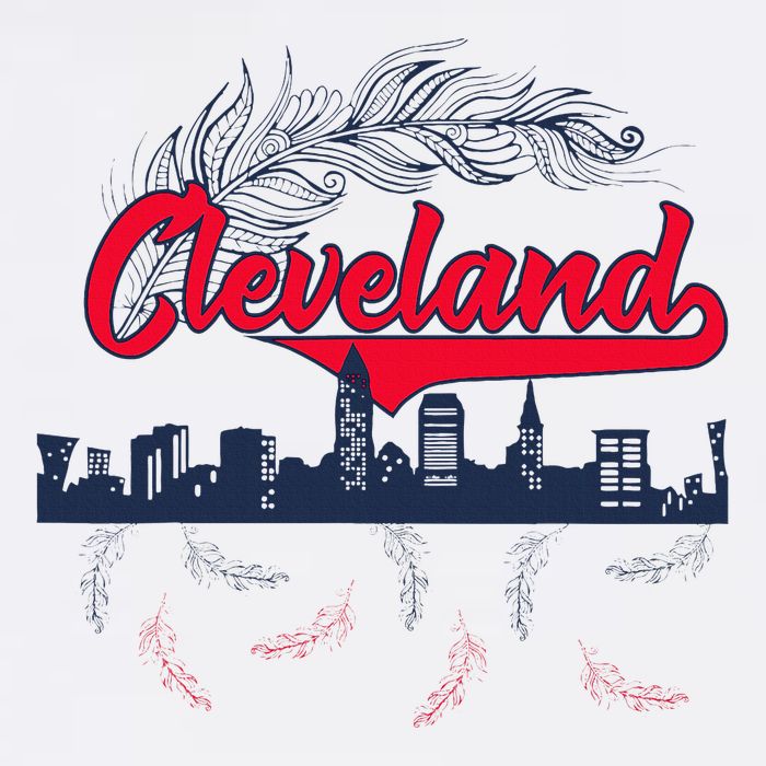 Retro Cleveland Native American Tribe Feathers Gift Doggie Tank