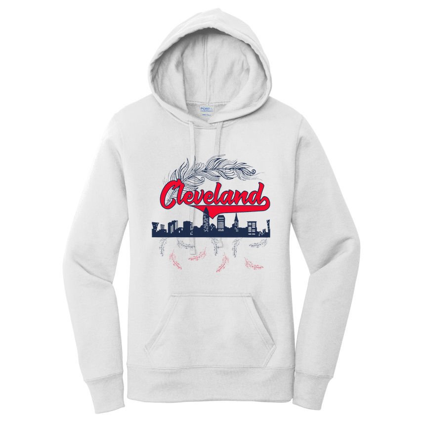 Retro Cleveland Native American Tribe Feathers Gift Women's Pullover Hoodie