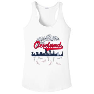 Retro Cleveland Native American Tribe Feathers Gift Ladies PosiCharge Competitor Racerback Tank