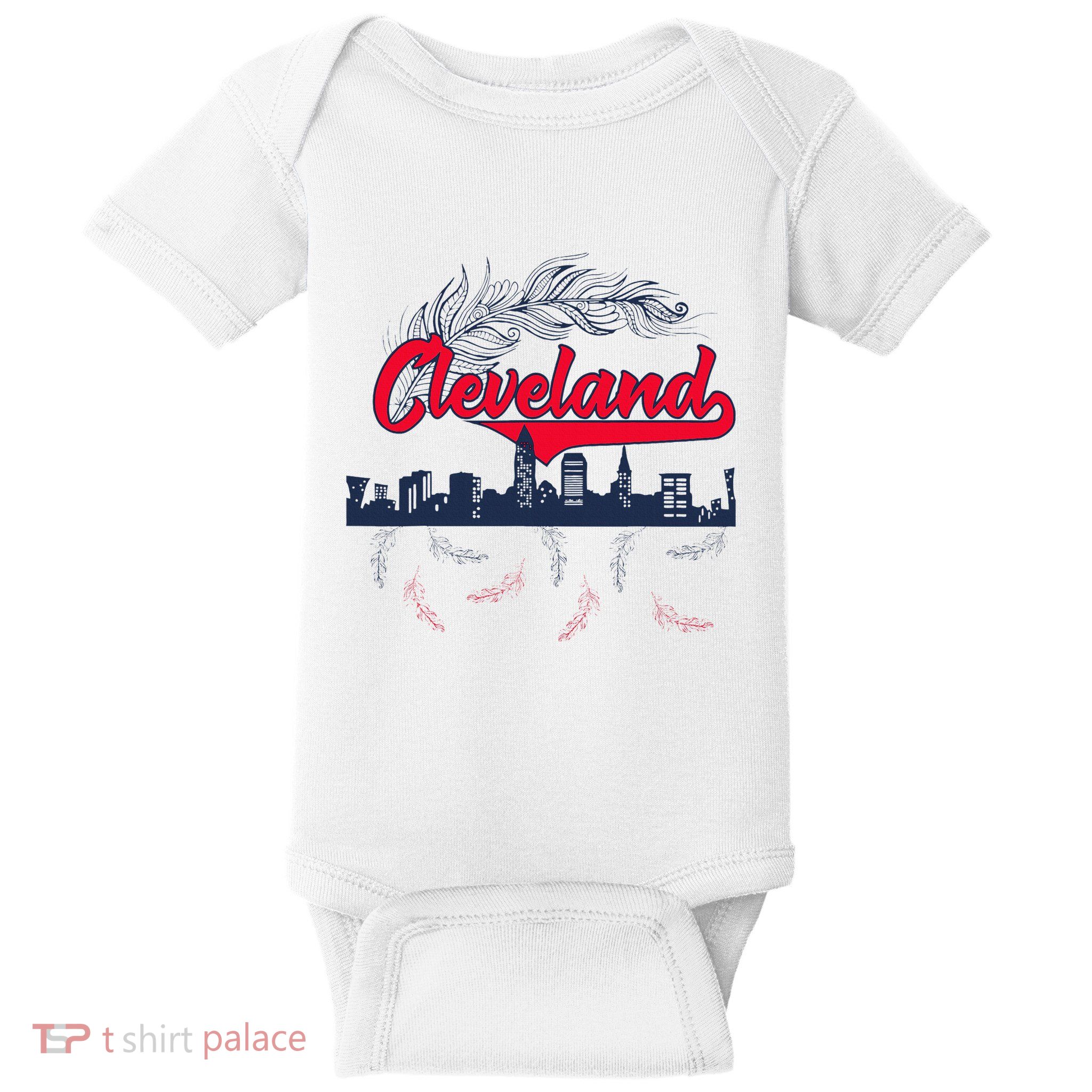Retro Cleveland Native American Tribe Feathers Gift Baby Bodysuit