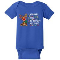 Reindeer Christmas Nice Naughty An Attempt Was Made Gift Baby Bodysuit