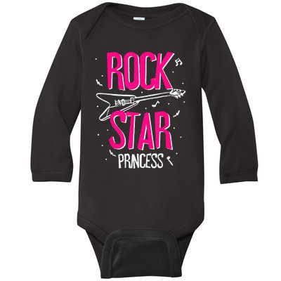 Rockstar CumpleañOs NiñA Rock Star Princesa Fiesta MúSica Baby Long Sleeve Bodysuit