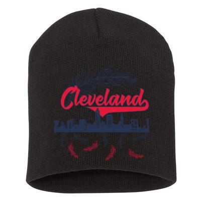 Retro Cleveland Native American Tribe Feathers Gift Short Acrylic Beanie