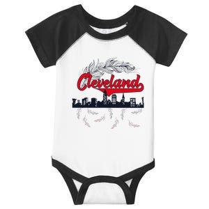 Retro Cleveland Native American Tribe Feathers Gift Infant Baby Jersey Bodysuit