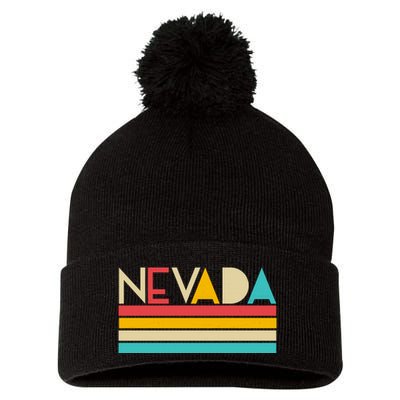 Retro Colors Nevada Pom Pom 12in Knit Beanie