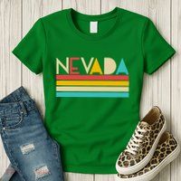 Retro Colors Nevada Womens T-Shirt