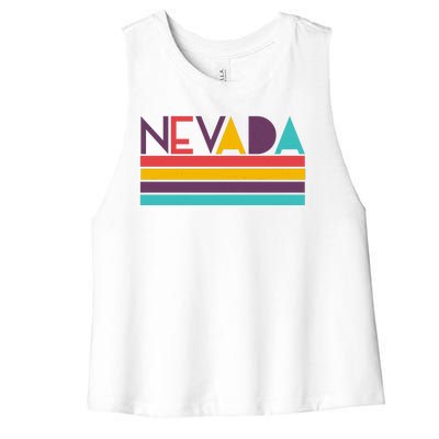 Retro Colors Nevada Women's Racerback Cropped Tank