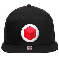 Red Cube Next Level 7 Panel Mesh Trucker Snapback Hat