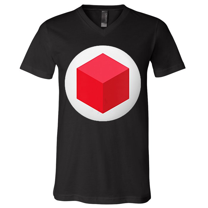 Red Cube Next Level V-Neck T-Shirt