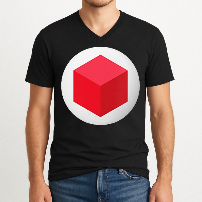 Red Cube Next Level V-Neck T-Shirt