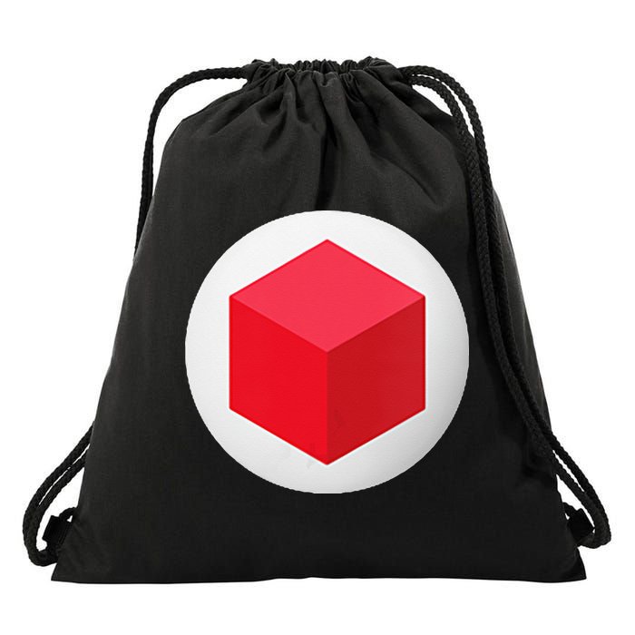 Red Cube Next Level Drawstring Bag
