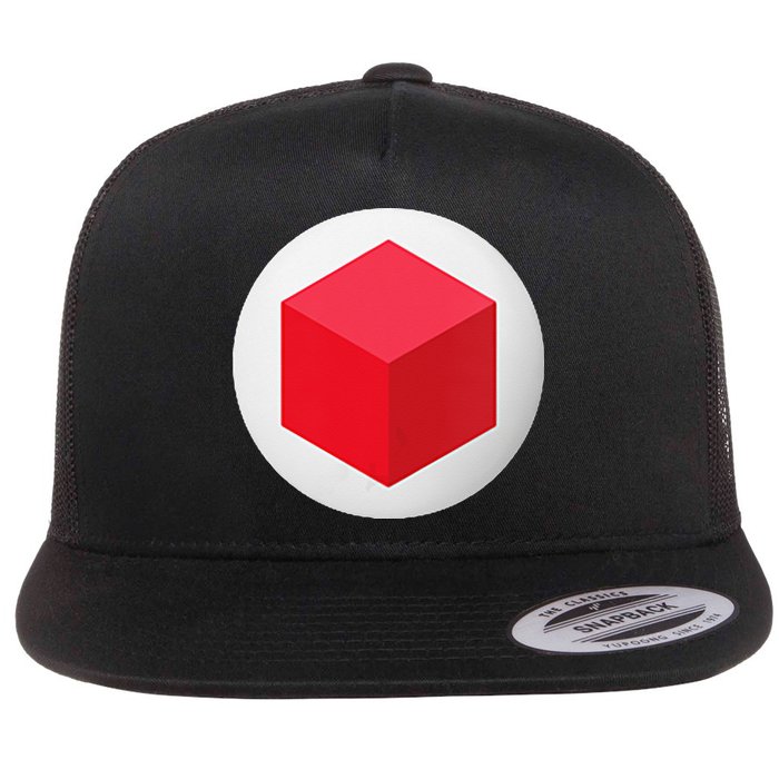 Red Cube Next Level Flatbill Hat