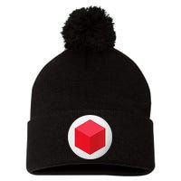 Red Cube Next Level Pom Pom 12in Knit Beanie