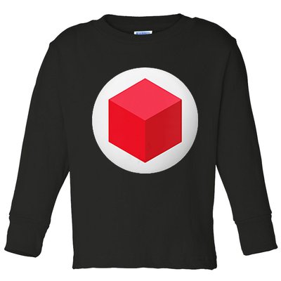 Red Cube Next Level Toddler Long Sleeve Shirt