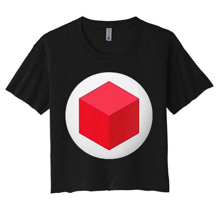 Red Cube Next Level Crop Top