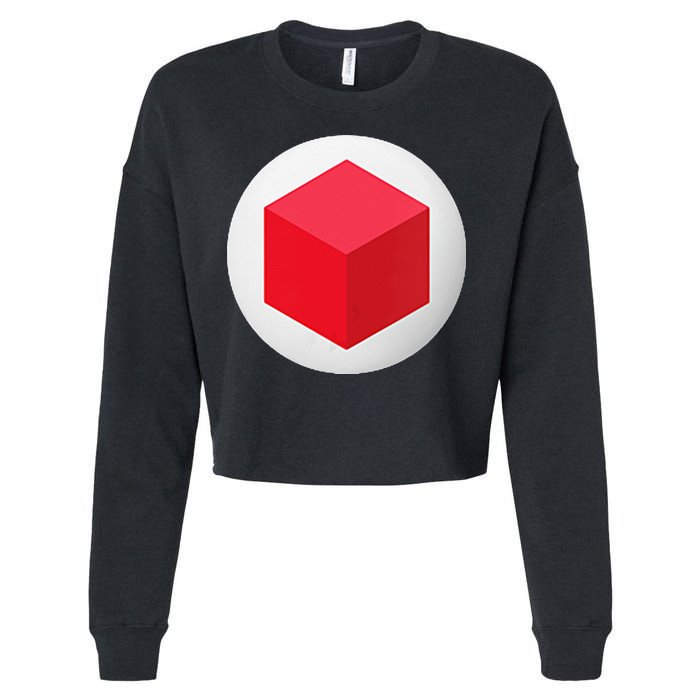 Red Cube Next Level Cropped Pullover Crew