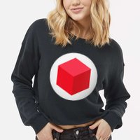 Red Cube Next Level Cropped Pullover Crew