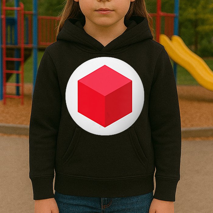 Red Cube Next Level Kids Hoodie
