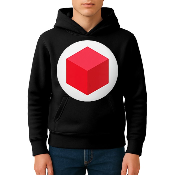 Red Cube Next Level Kids Hoodie