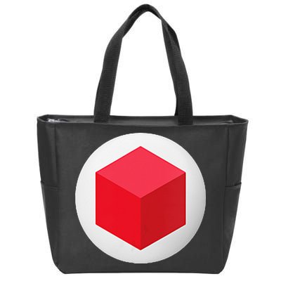 Red Cube Next Level Zip Tote Bag