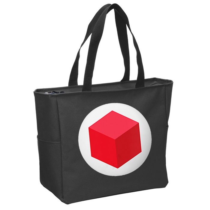 Red Cube Next Level Zip Tote Bag