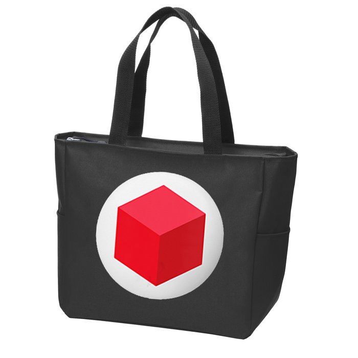 Red Cube Next Level Zip Tote Bag
