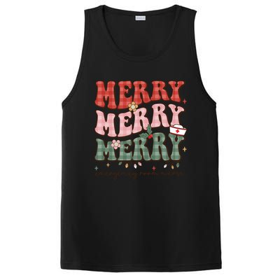 Retro Christmas Nurse Merry Emergency Room Er Nurse Nursing Cute Gift PosiCharge Competitor Tank