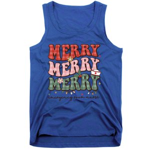 Retro Christmas Nurse Merry Emergency Room Er Nurse Nursing Cute Gift Tank Top