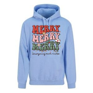 Retro Christmas Nurse Merry Emergency Room Er Nurse Nursing Cute Gift Unisex Surf Hoodie