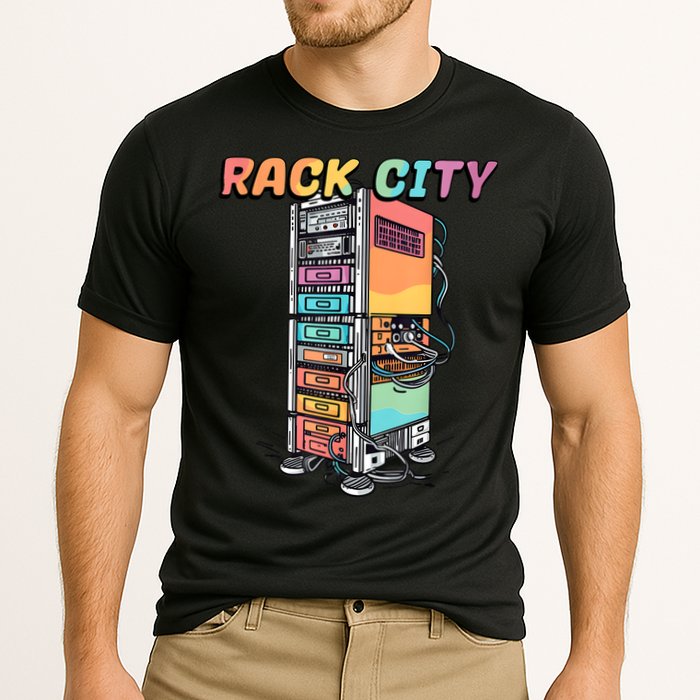 Rack City Network Server Rack Network Engineer Homelab Performance Shirt