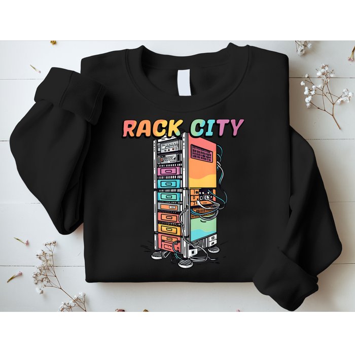 Rack City Network Server Rack Network Engineer Homelab Sweatshirt