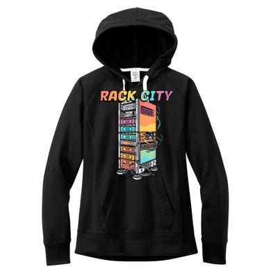Rack City Network Server Rack Network Engineer Homelab Women's Fleece Hoodie