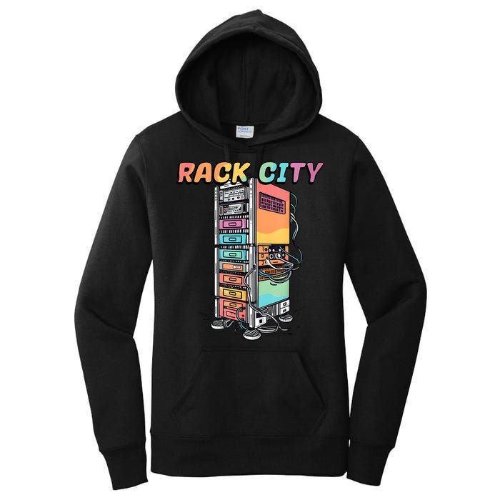 Rack City Network Server Rack Network Engineer Homelab Women's Pullover Hoodie