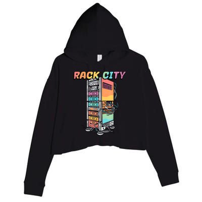 Rack City Network Server Rack Network Engineer Homelab Crop Fleece Hoodie