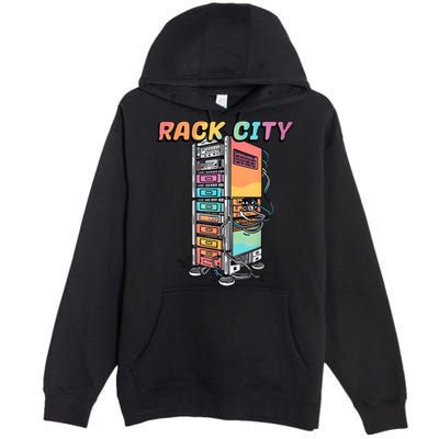 Rack City Network Server Rack Network Engineer Homelab Premium Pullover Hoodie