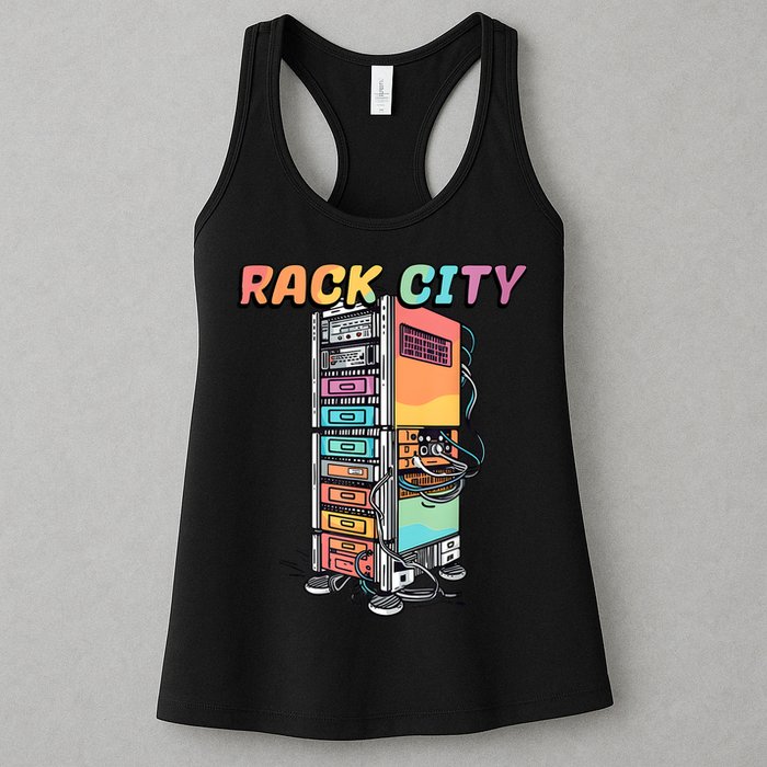 Rack City Network Server Rack Network Engineer Homelab Womens Tank Top