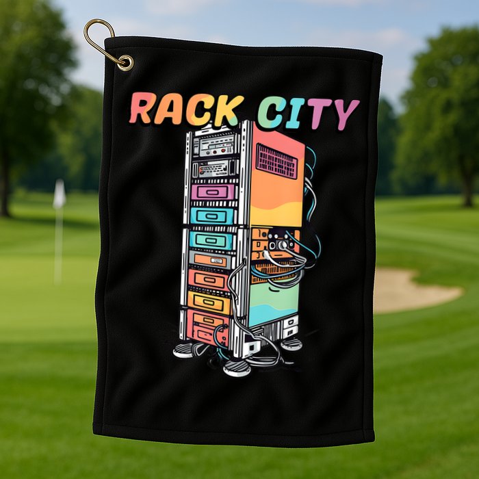 Rack City Network Server Rack Network Engineer Homelab Golf Towel