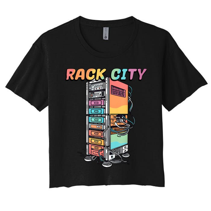 Rack City Network Server Rack Network Engineer Homelab Crop Top