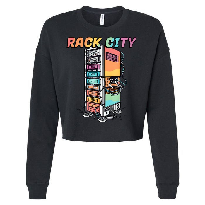 Rack City Network Server Rack Network Engineer Homelab Cropped Pullover Crew