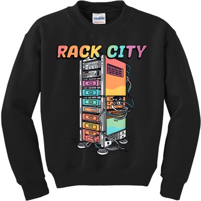 Rack City Network Server Rack Network Engineer Homelab Kids Sweatshirt