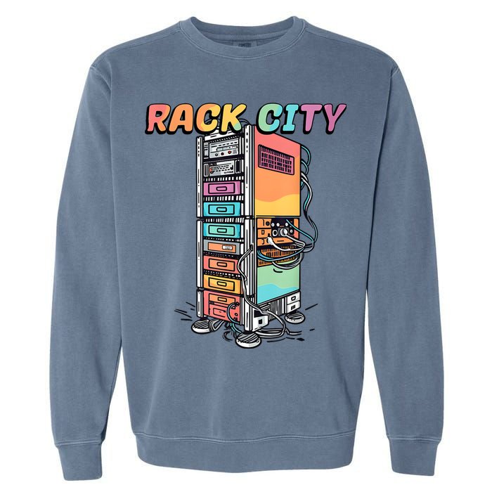 Rack City Network Server Rack Network Engineer Homelab Garment-Dyed Sweatshirt