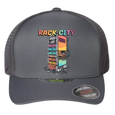 Rack City Network Server Rack Network Engineer Homelab Flexfit Unipanel Trucker Cap